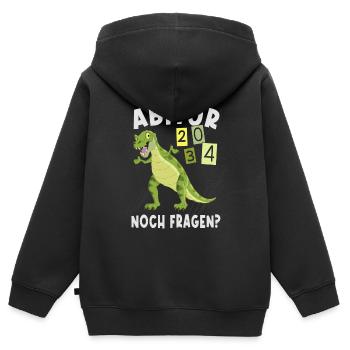 Einschulung Dinosaurier Abi 2034 - Kinder Premium Organic Zip Hoodie - Schwarz - Hinten - AI Model Kid Male (0cm)