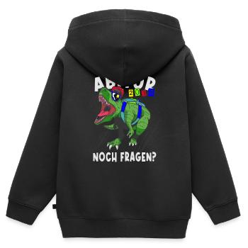 Einschulung Dinosaurier Abi 2034 - Kinder Premium Organic Zip Hoodie - Schwarz - Hinten - AI Model Kid Male (0cm)