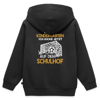 Einschulung Schulanfang Kindergarten Schulstart - Kinder Premium Organic Zip Hoodie - Schwarz - Hinten - AI Model Kid Male (0cm)