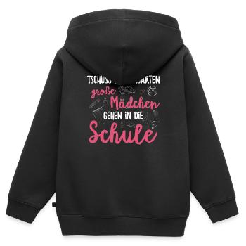 Einschulung Schulanfang Kindergarten Schulstart - Kinder Premium Organic Zip Hoodie - Schwarz - Hinten - AI Model Kid Male (0cm)