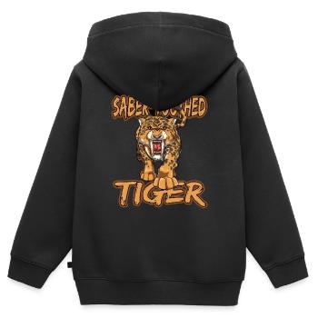 Säbelzahntiger Geschenke Raubkatze Steinzeit für - Kinder Premium Organic Zip Hoodie - Schwarz - Hinten - AI Model Kid Male (0cm)