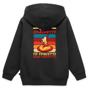 Eat Spaghetti To Forgetti Your Regretti 4 - Kinder Premium Organic Zip Hoodie - Schwarz - Hinten - AI Model Kid Male (0cm)