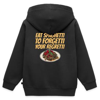 Eat Spaghetti To Forgetti Your Regretti 6 - Kinder Premium Organic Zip Hoodie - Schwarz - Hinten - AI Model Kid Male (0cm)