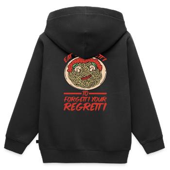 Eat Spaghetti To Forgetti Your Regretti 5 - Kinder Premium Organic Zip Hoodie - Schwarz - Hinten - AI Model Kid Male (0cm)