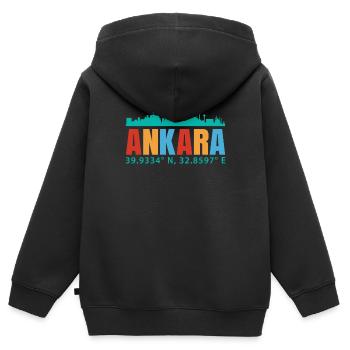 Ankara - Kinder Premium Organic Zip Hoodie - Schwarz - Hinten - AI Model Kid Male (0cm)