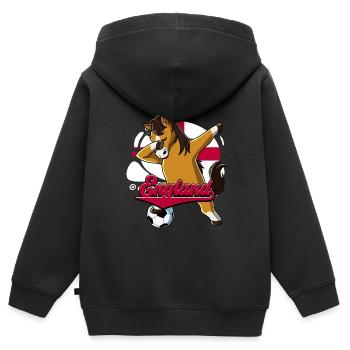 England Football - Kids Premium Organic Zip-up Hoodie - black - Back - AI Model Kid Male (0cm)