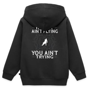 Vintage, Wenn Dreck Nicht Flieg - Kinder Premium Organic Zip Hoodie - Schwarz - Hinten - AI Model Kid Male (0cm)