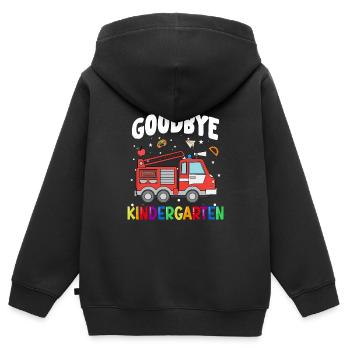 Goodbye Kindergarten Feuerwehr Schultüte - Kinder Premium Organic Zip Hoodie - Schwarz - Hinten - AI Model Kid Male (0cm)
