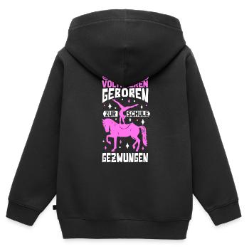 Voltigieren - Kinder Premium Organic Zip Hoodie - Schwarz - Hinten - AI Model Kid Male (0cm)