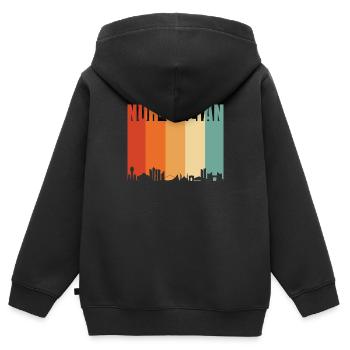 Nur-sultan - Kinder Premium Organic Zip Hoodie - Schwarz - Hinten - AI Model Kid Male (0cm)