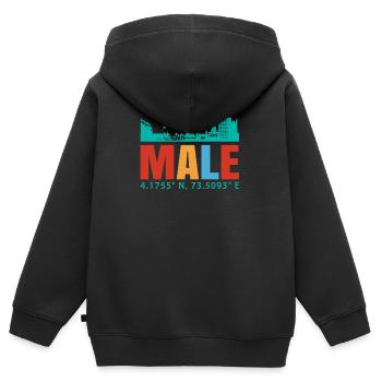 Male Malediven - Kinder Premium Organic Zip Hoodie - Schwarz - Hinten - AI Model Kid Male (0cm)