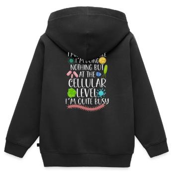 Microbiologist Microbiology Lab Staph Biology - Kinder Premium Organic Zip Hoodie - Schwarz - Hinten - AI Model Kid Male (0cm)
