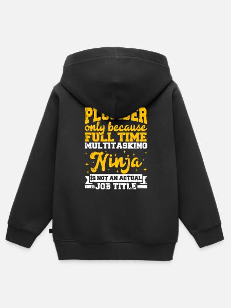 Klempner - Kinder Premium Organic Zip Hoodie - Schwarz