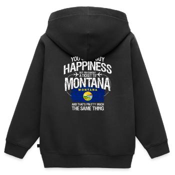 Montana - Kinder Premium Organic Zip Hoodie - Schwarz - Hinten - AI Model Kid Male (0cm)