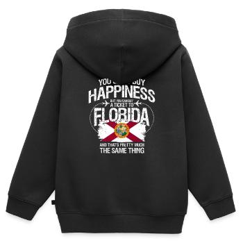 Floride - Sweat Premium à capuche zippé enfant bio - noir - Dos - AI Model Kid Male (0cm)