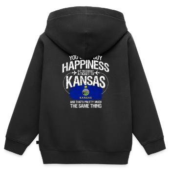 Kansas - Sweat Premium à capuche zippé enfant bio - noir - Dos - AI Model Kid Male (0cm)