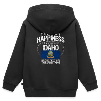Idaho - Sweat Premium à capuche zippé enfant bio - noir - Dos - AI Model Kid Male (0cm)