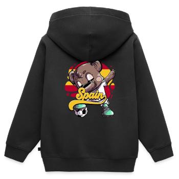 Spanien Fußball - Kinder Premium Organic Zip Hoodie - Schwarz - Hinten - AI Model Kid Male (0cm)