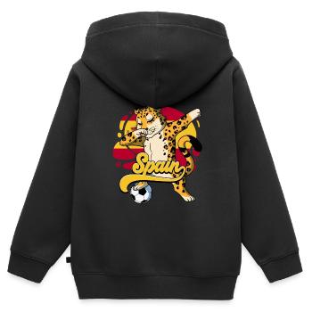 Spanien Fußball - Kinder Premium Organic Zip Hoodie - Schwarz - Hinten - AI Model Kid Male (0cm)