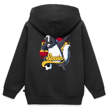 Spanien Fußball - Kinder Premium Organic Zip Hoodie - Schwarz - Hinten - AI Model Kid Male (0cm)