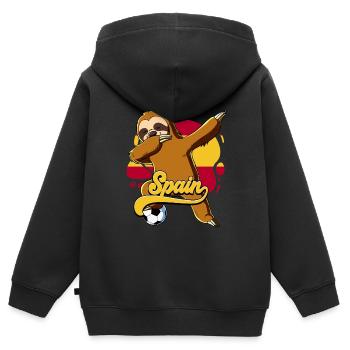 Spanien Fußball - Kinder Premium Organic Zip Hoodie - Schwarz - Hinten - AI Model Kid Male (0cm)