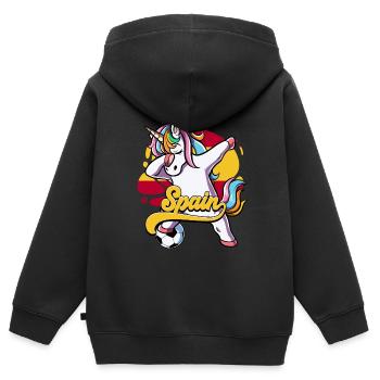 Spanien Fußball - Kinder Premium Organic Zip Hoodie - Schwarz - Hinten - AI Model Kid Male (0cm)