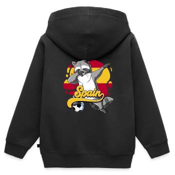Spanien Fußball - Kinder Premium Organic Zip Hoodie - Schwarz - Hinten - AI Model Kid Male (0cm)