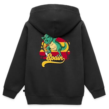 Spanien Fußball - Kinder Premium Organic Zip Hoodie - Schwarz - Hinten - AI Model Kid Male (0cm)