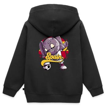 Spanien Fußball - Kinder Premium Organic Zip Hoodie - Schwarz - Hinten - AI Model Kid Male (0cm)