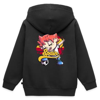 Spanien Fußball - Kinder Premium Organic Zip Hoodie - Schwarz - Hinten - AI Model Kid Male (0cm)