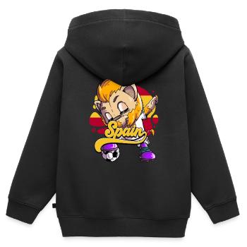 Spanien Fußball - Kinder Premium Organic Zip Hoodie - Schwarz - Hinten - AI Model Kid Male (0cm)