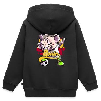 Spanien Fußball - Kinder Premium Organic Zip Hoodie - Schwarz - Hinten - AI Model Kid Male (0cm)