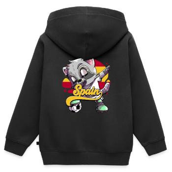 Spanien Fußball - Kinder Premium Organic Zip Hoodie - Schwarz - Hinten - AI Model Kid Male (0cm)