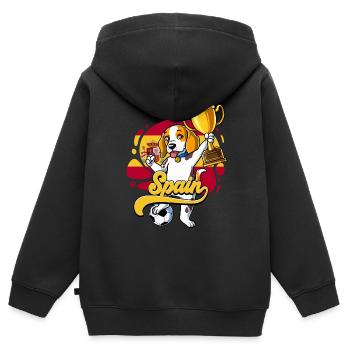 Spanien Fußball - Kinder Premium Organic Zip Hoodie - Schwarz - Hinten - AI Model Kid Male (0cm)