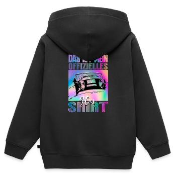 90er Jahre - Kinder Premium Organic Zip Hoodie - Schwarz - Hinten - AI Model Kid Male (0cm)
