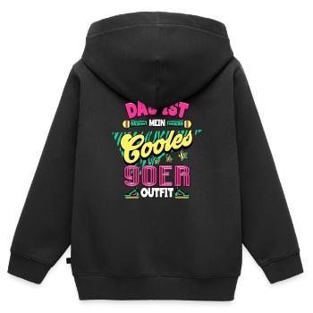 années quatre-vingt-dix - Sweat Premium à capuche zippé enfant bio - noir - Dos - AI Model Kid Male (0cm)
