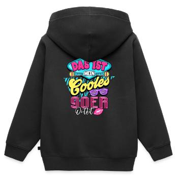 années quatre-vingt-dix - Sweat Premium à capuche zippé enfant bio - noir - Dos - AI Model Kid Male (0cm)