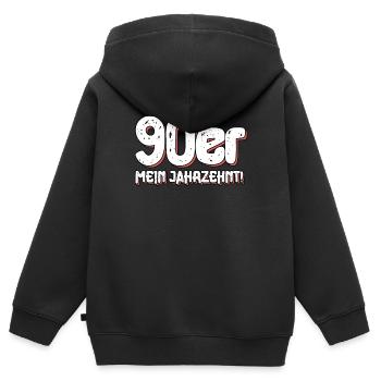 années quatre-vingt-dix - Sweat Premium à capuche zippé enfant bio - noir - Dos - AI Model Kid Male (0cm)