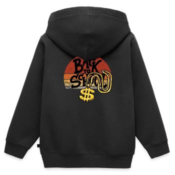 Zurück zur Hip Hop Schule - Kinder Premium Organic Zip Hoodie - Schwarz - Hinten - AI Model Kid Male (0cm)