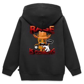 Rage is coming - cute comic monster - Kids Premium Organic Zip-up Hoodie - black - Back - AI Model Kid Male (0cm)