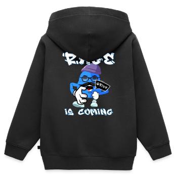 Rage is coming - cute comic monster - Kids Premium Organic Zip-up Hoodie - black - Back - AI Model Kid Male (0cm)