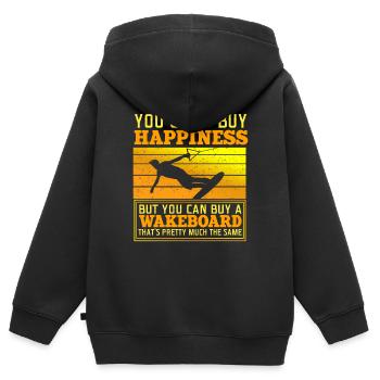 Sie Können Kein Glück Kaufen, Aber Sie Können Ein - Kinder Premium Organic Zip Hoodie - Schwarz - Hinten - AI Model Kid Male (0cm)