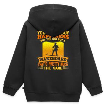 Sie Können Kein Glück Kaufen, Aber Sie Können Ein - Kinder Premium Organic Zip Hoodie - Schwarz - Hinten - AI Model Kid Male (0cm)