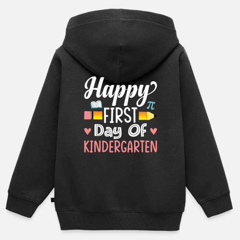 Bonne première journée de maternelle - Sweat Premium à capuche zippé enfant bio - noir