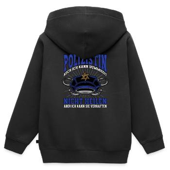 Polizist Polizei Polizist - Kinder Premium Organic Zip Hoodie - Schwarz - Hinten - AI Model Kid Male (0cm)