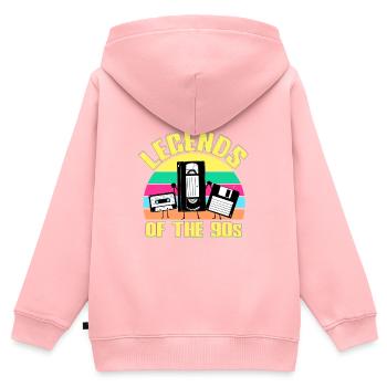 années quatre-vingt-dix - Sweat Premium à capuche zippé enfant bio - rose - Dos - AI Model Kid Female (0cm)