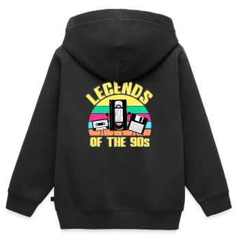 90er Jahre - Kinder Premium Organic Zip Hoodie - Schwarz - Hinten - AI Model Kid Male (0cm)
