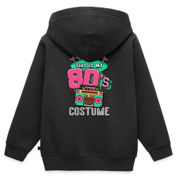 80er Jahre Das Ist Mein 80er Kostüm - Kinder Premium Organic Zip Hoodie - Schwarz - Hinten - AI Model Kid Male (0cm)