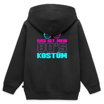 80er Jahre Das Ist Mein 80er Kostüm - Kinder Premium Organic Zip Hoodie - Schwarz - Hinten - AI Model Kid Male (0cm)