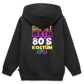 80er Jahre Das Ist Mein 80er Kostüm - Kinder Premium Organic Zip Hoodie - Schwarz - Hinten - AI Model Kid Male (0cm)